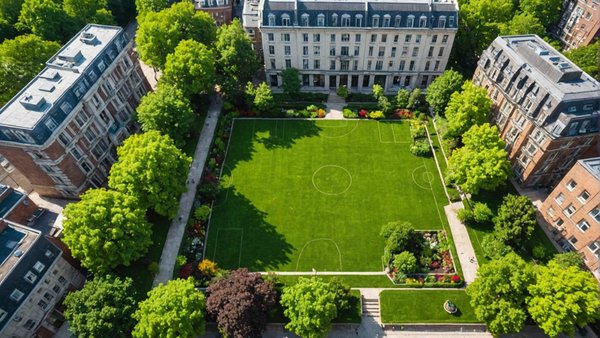 What are the implications for property values due to the development of green spaces in urban areas?